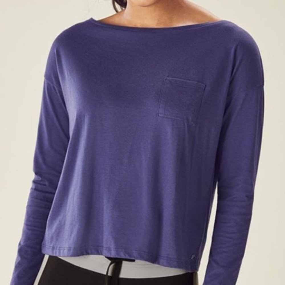 Fabletics Sydney Long Sleeve Tee Navy Blue Large